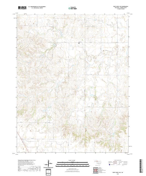 Fort Supply NE topographic map thumbnail