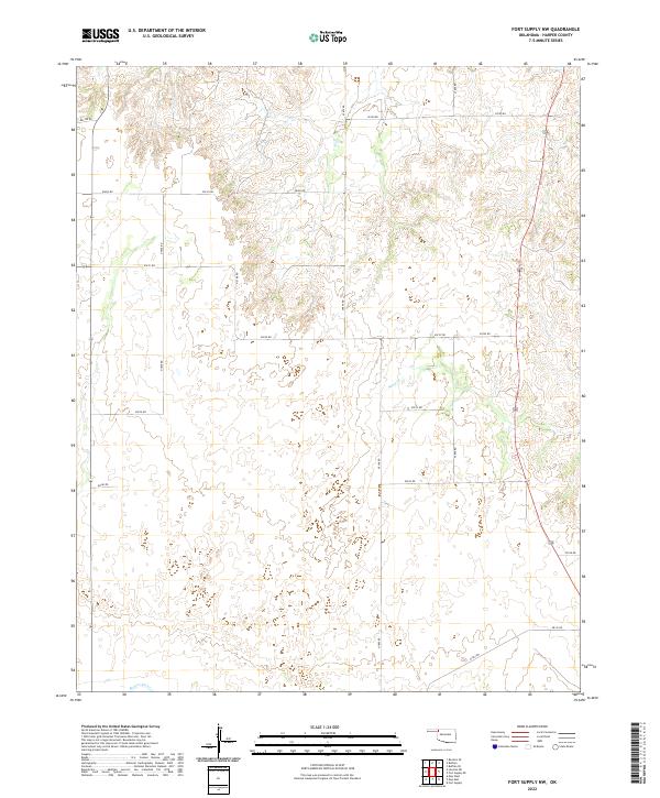 Fort Supply NW topographic map thumbnail