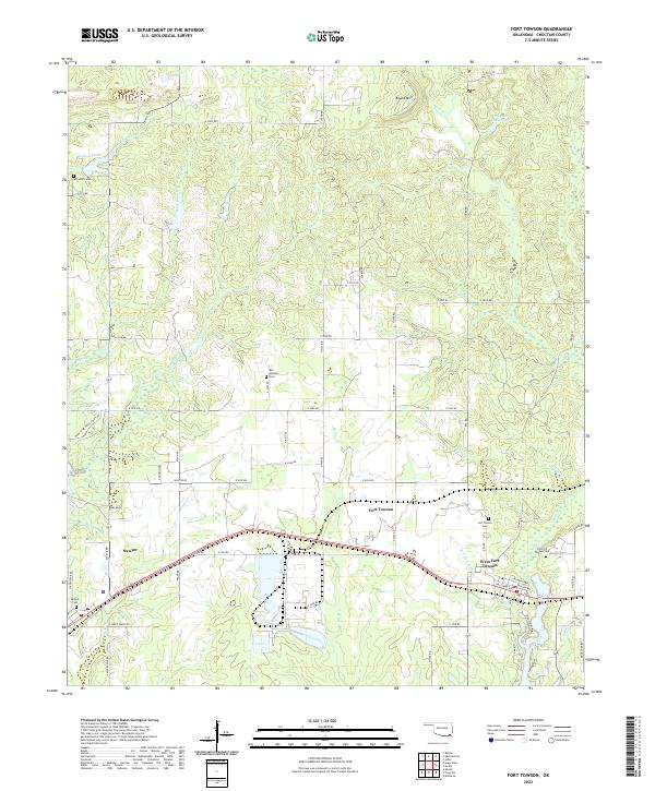 Fort Towson topographic map thumbnail