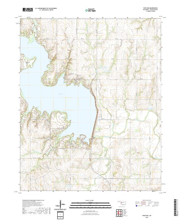 Foss Dam topographic map thumbnail