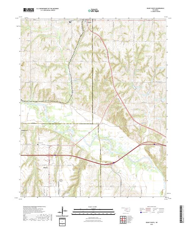 Geary South topographic map thumbnail