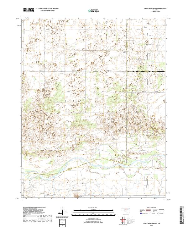 Glass Mountains NE topographic map thumbnail