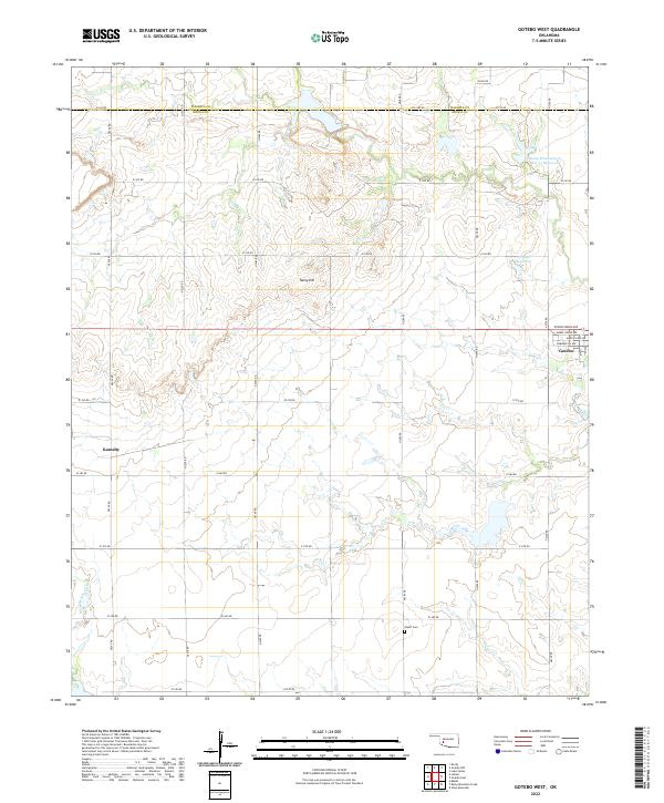 Gotebo West topographic map thumbnail
