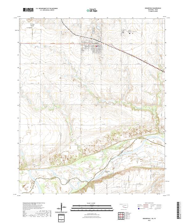 Grandfield topographic map thumbnail