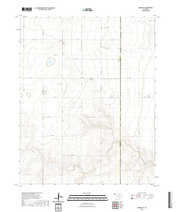 Griggs NE topographic map thumbnail