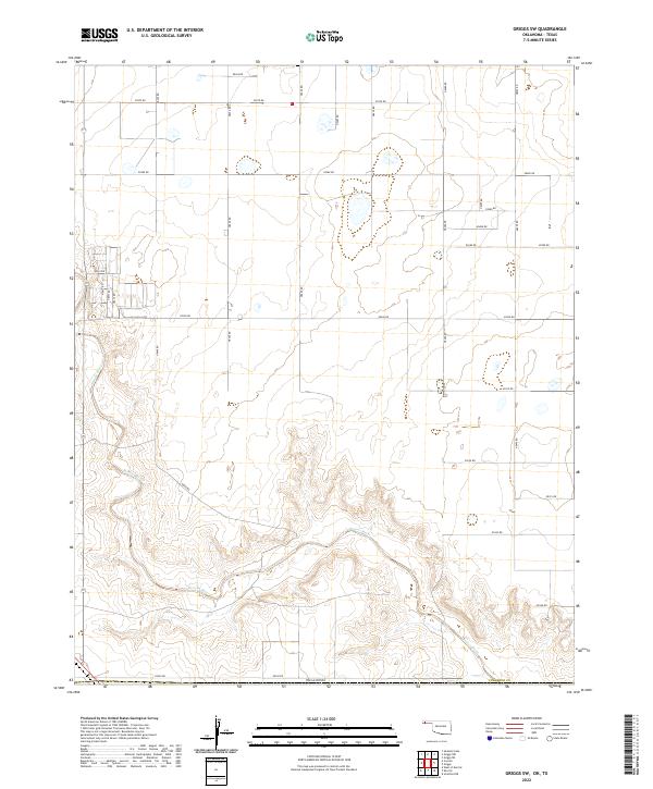 Griggs SW topographic map thumbnail