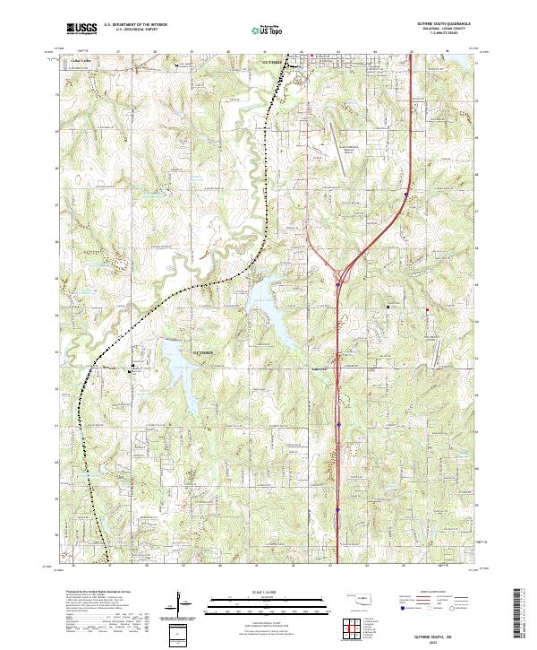 Guthrie South topographic map thumbnail