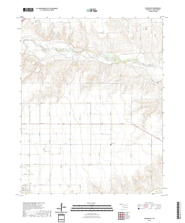 Guymon NE topographic map thumbnail