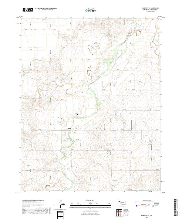 Hardesty SE topographic map thumbnail