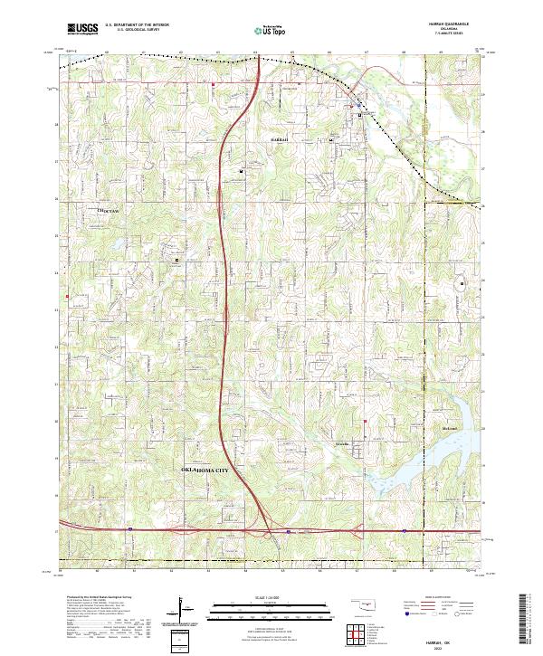 Harrah topographic map thumbnail
