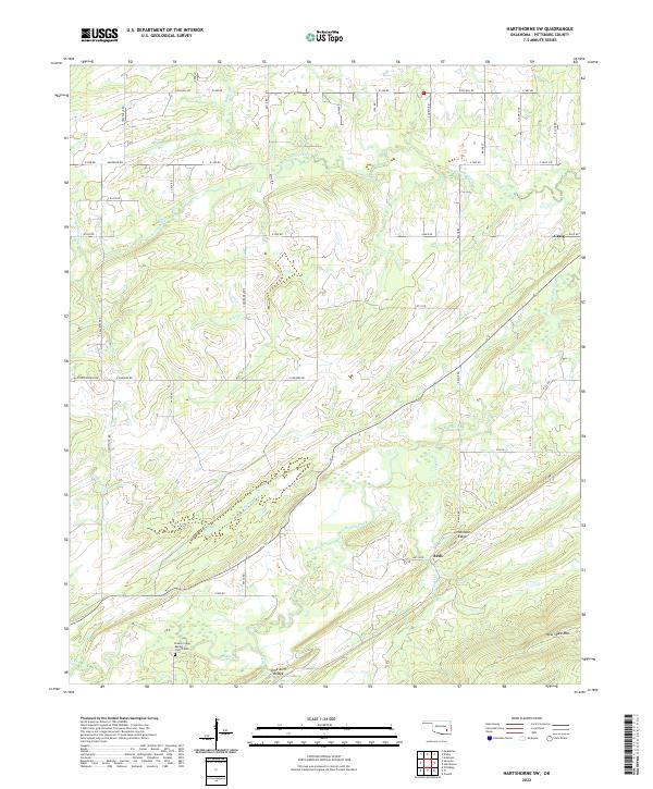 Hartshorne SW topographic map thumbnail