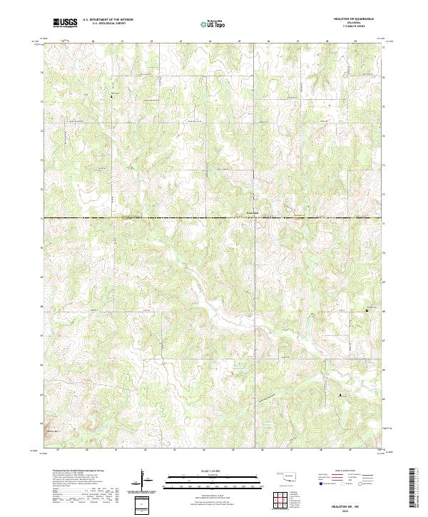 Healdton SW topographic map thumbnail