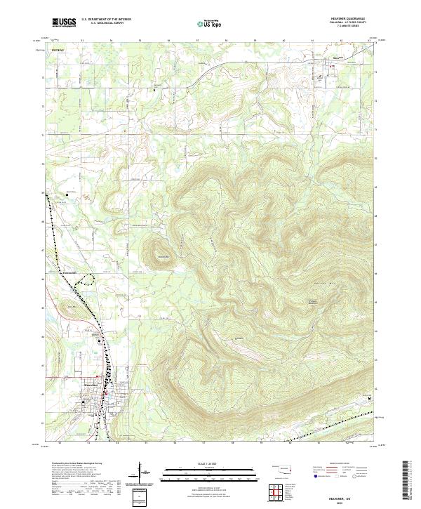 Heavener topographic map thumbnail