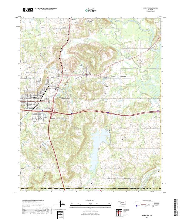 Henryetta topographic map thumbnail