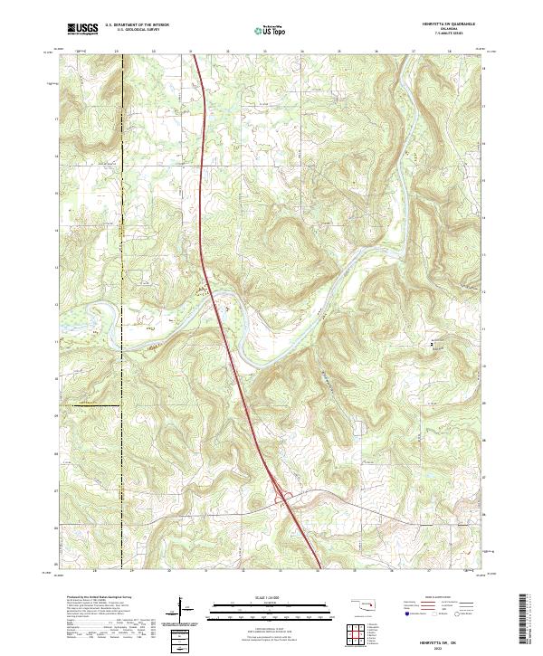 Henryetta SW topographic map thumbnail