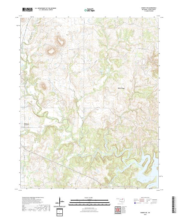 Hominy NE topographic map thumbnail