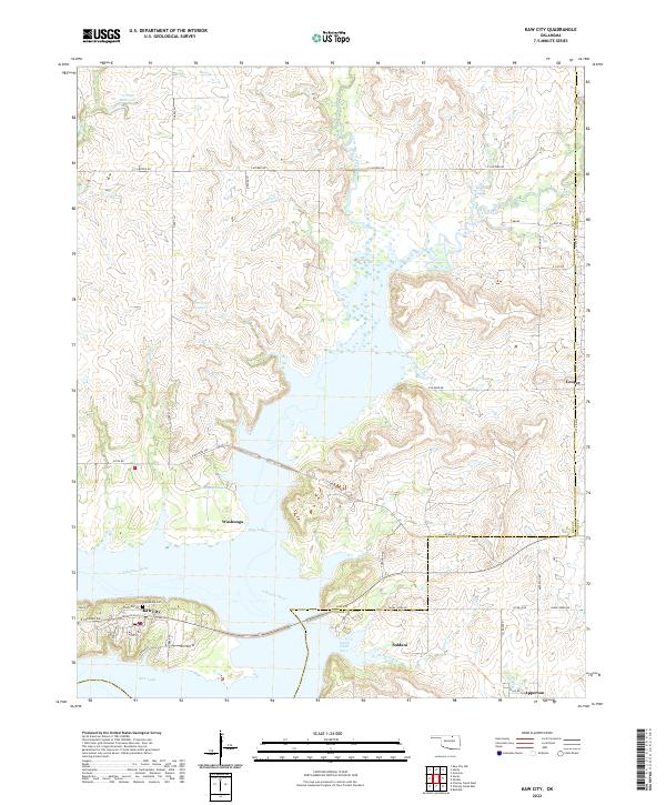 Kaw City topographic map thumbnail