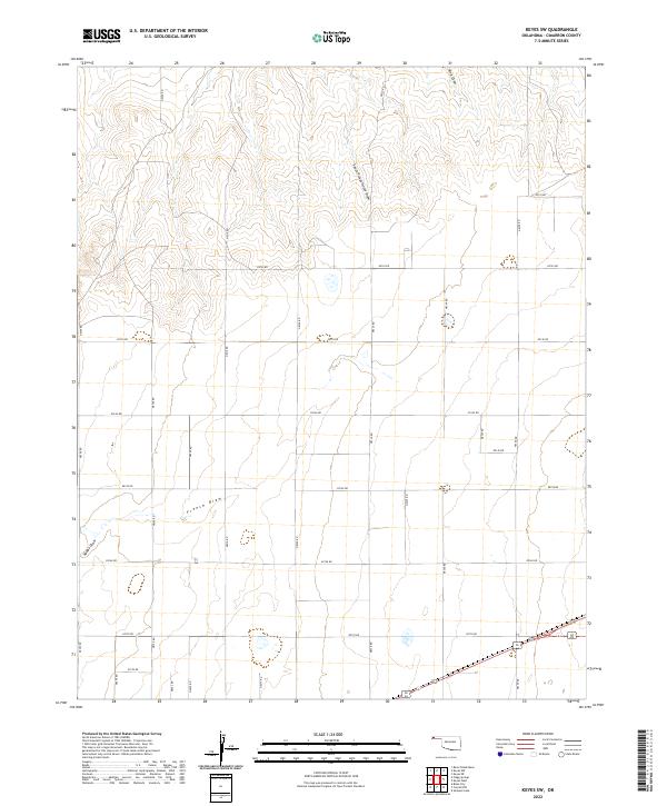 Keyes SW topographic map thumbnail