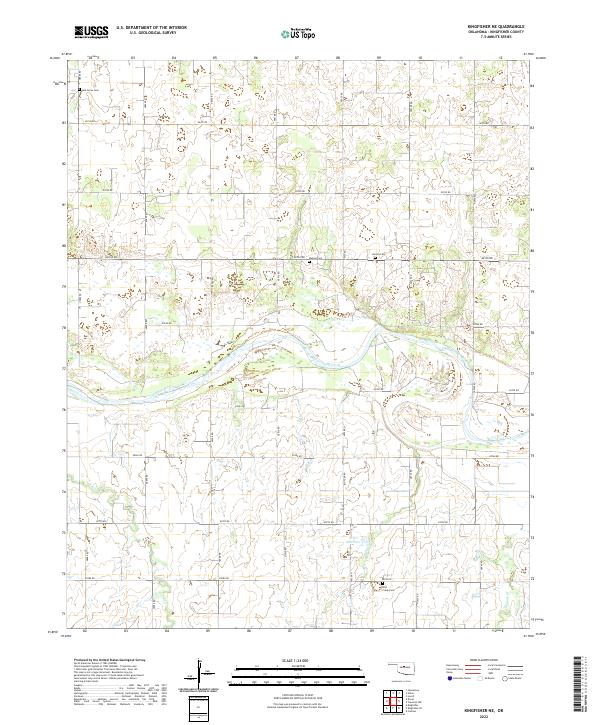 Kingfisher NE topographic map thumbnail