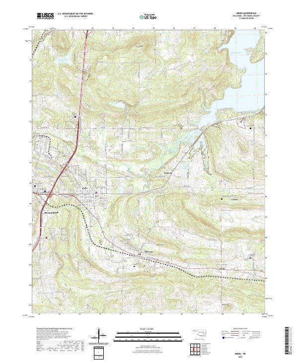 Krebs topographic map thumbnail