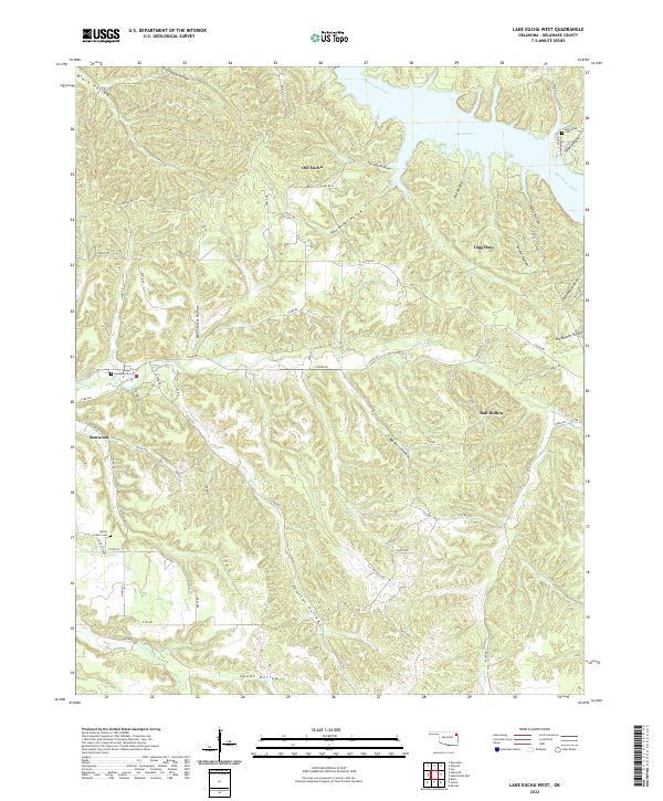 Lake Eucha West topographic map thumbnail