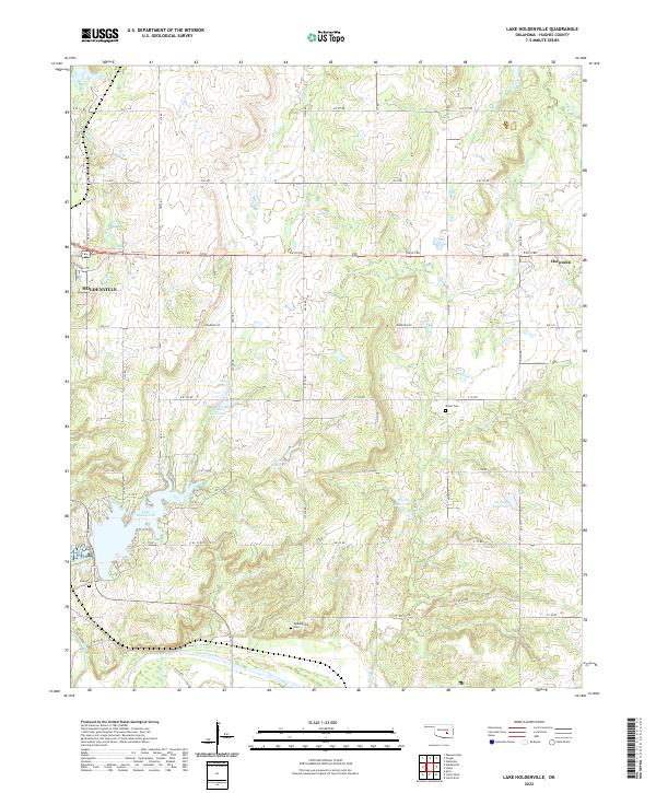 Lake Holdenville topographic map thumbnail