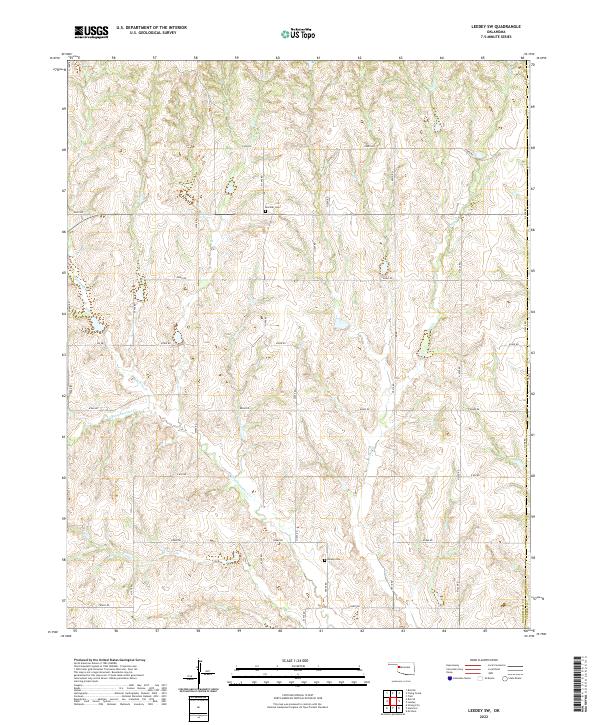 Leedey SW topographic map thumbnail