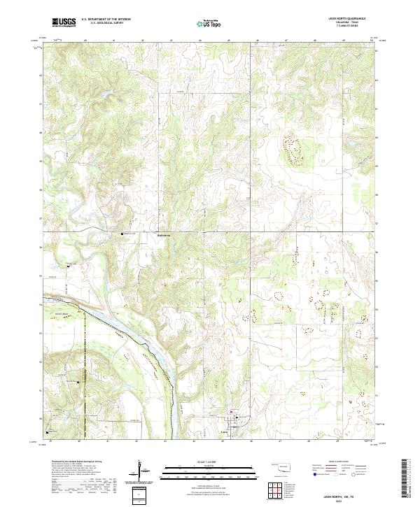 Leon North topographic map thumbnail