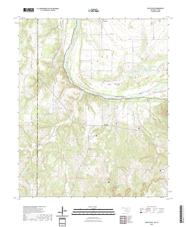 Leon South topographic map thumbnail