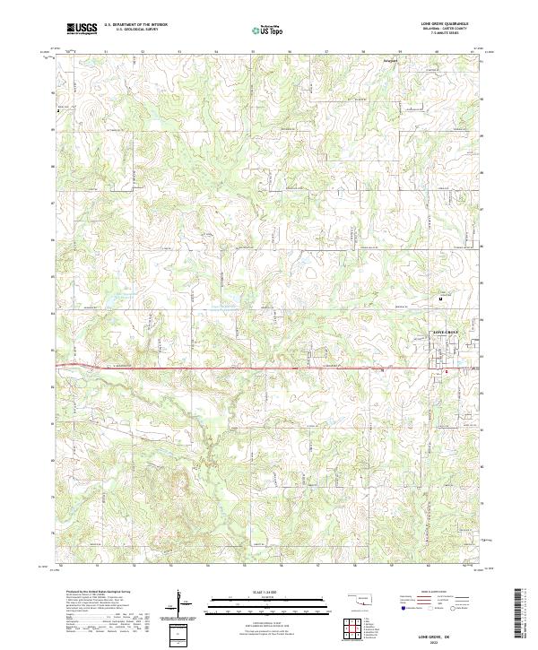 Lone Grove topographic map thumbnail