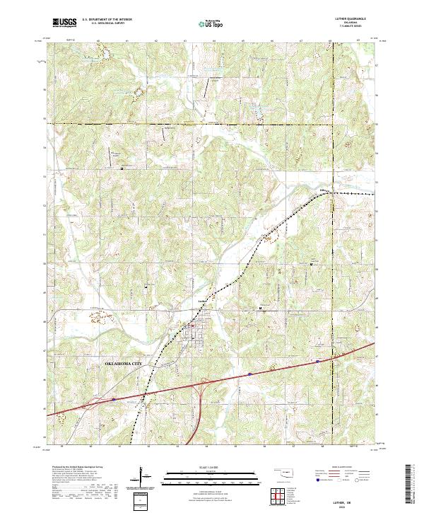 Luther topographic map thumbnail