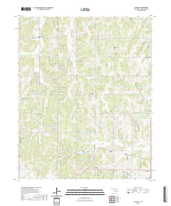 Luther SE topographic map thumbnail