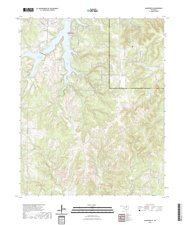Mannford SE topographic map thumbnail