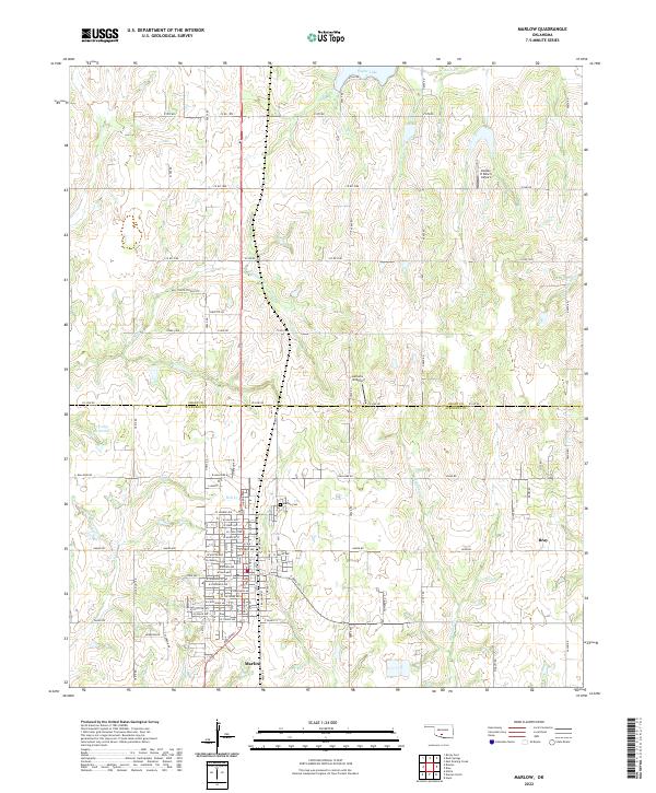 Marlow topographic map thumbnail