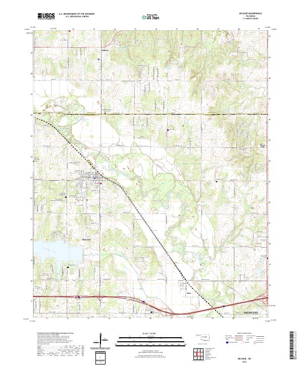 McLoud topographic map thumbnail