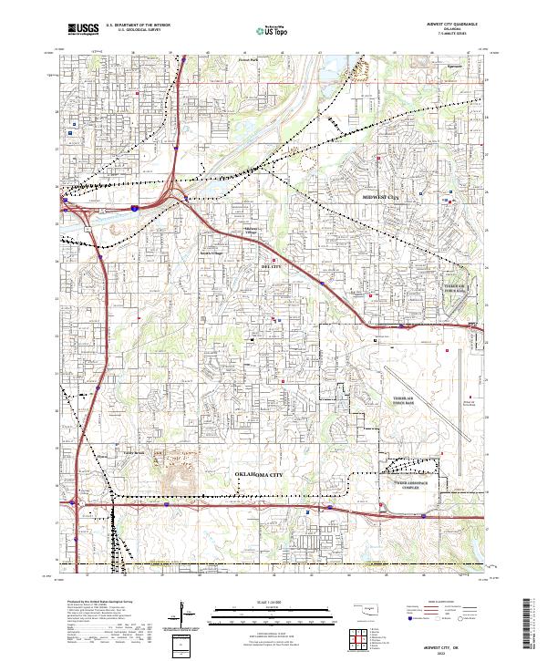 Midwest City topographic map thumbnail