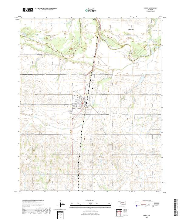 Minco topographic map thumbnail