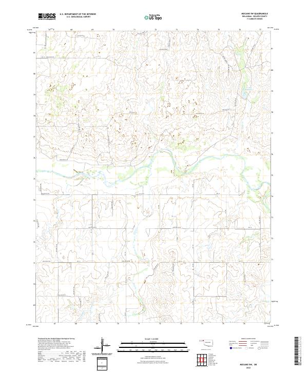 Mocane SW topographic map thumbnail