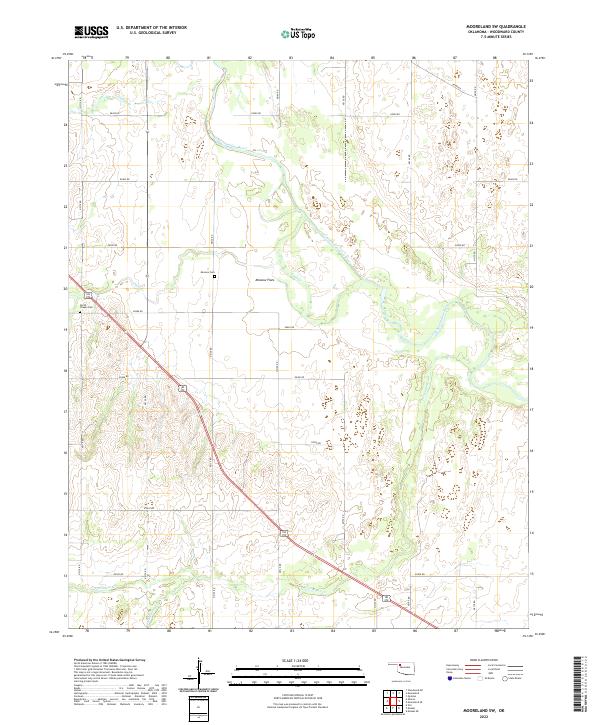 Mooreland SW topographic map thumbnail