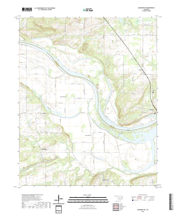 Muldrow SW topographic map thumbnail