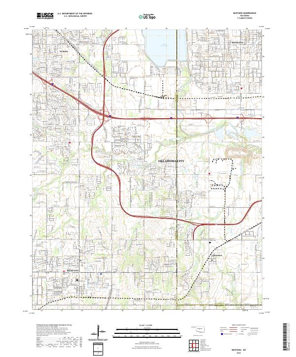 Mustang topographic map thumbnail
