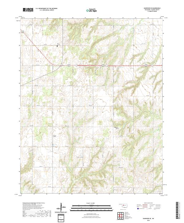 Oakwood SE topographic map thumbnail