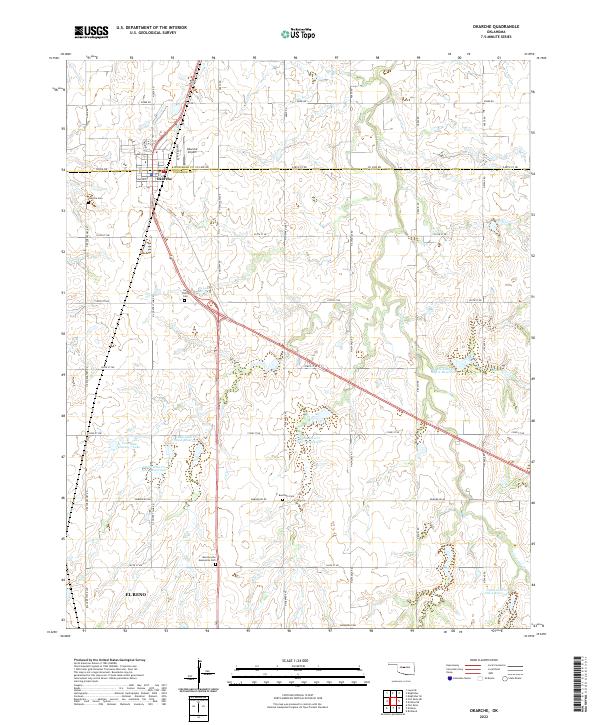 Okarche topographic map thumbnail