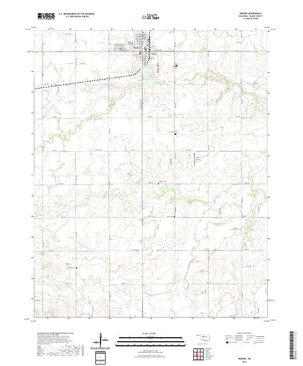 Okeene topographic map thumbnail