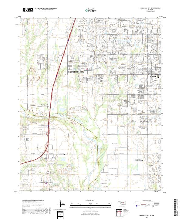 Oklahoma City SE topographic map thumbnail