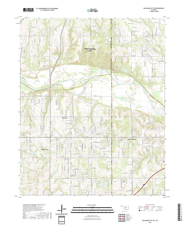 Oklahoma City SW topographic map thumbnail