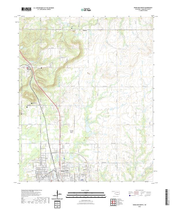 Okmulgee North topographic map thumbnail