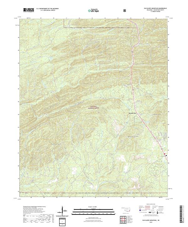 Old Glory Mountain topographic map thumbnail
