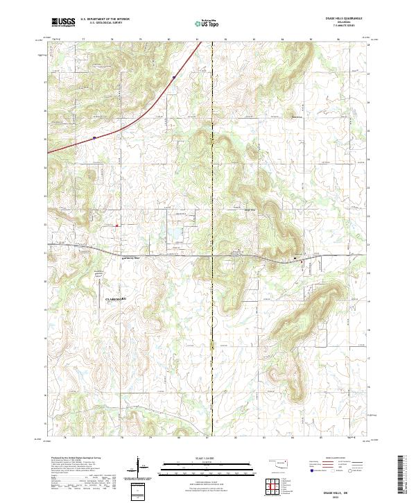 Osage Hills topographic map thumbnail