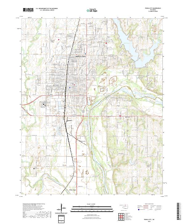 Ponca City topographic map thumbnail